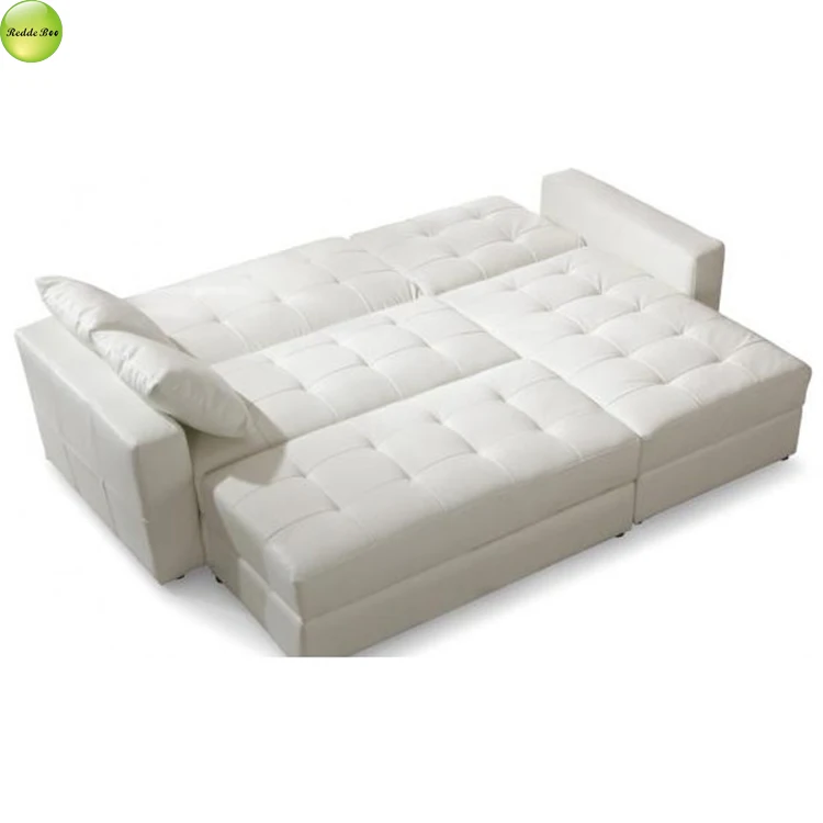 living room hot sale high quality leather sofa, king size white sofa bed