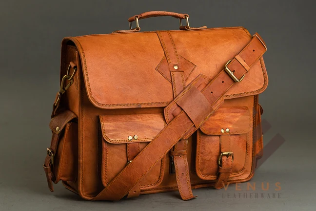 Сумка-мессенджер мужская из натуральной козьей кожи винтажная модная сумочка ручной работы Индии сумка-рюкзак