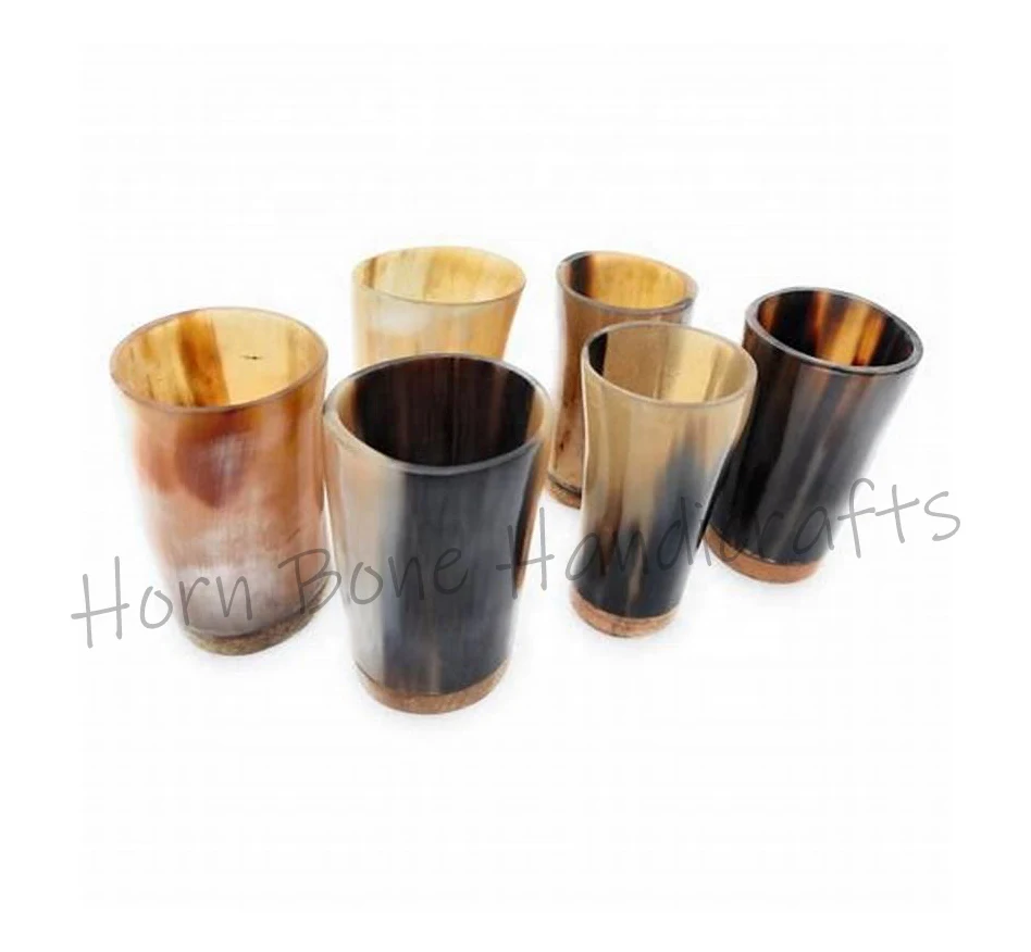 High Quality Natural Horn Shot Glass Vodka And Tequila Glass Mini Glass Buffalo Horn Made Viking Style Drinking Horn Cups