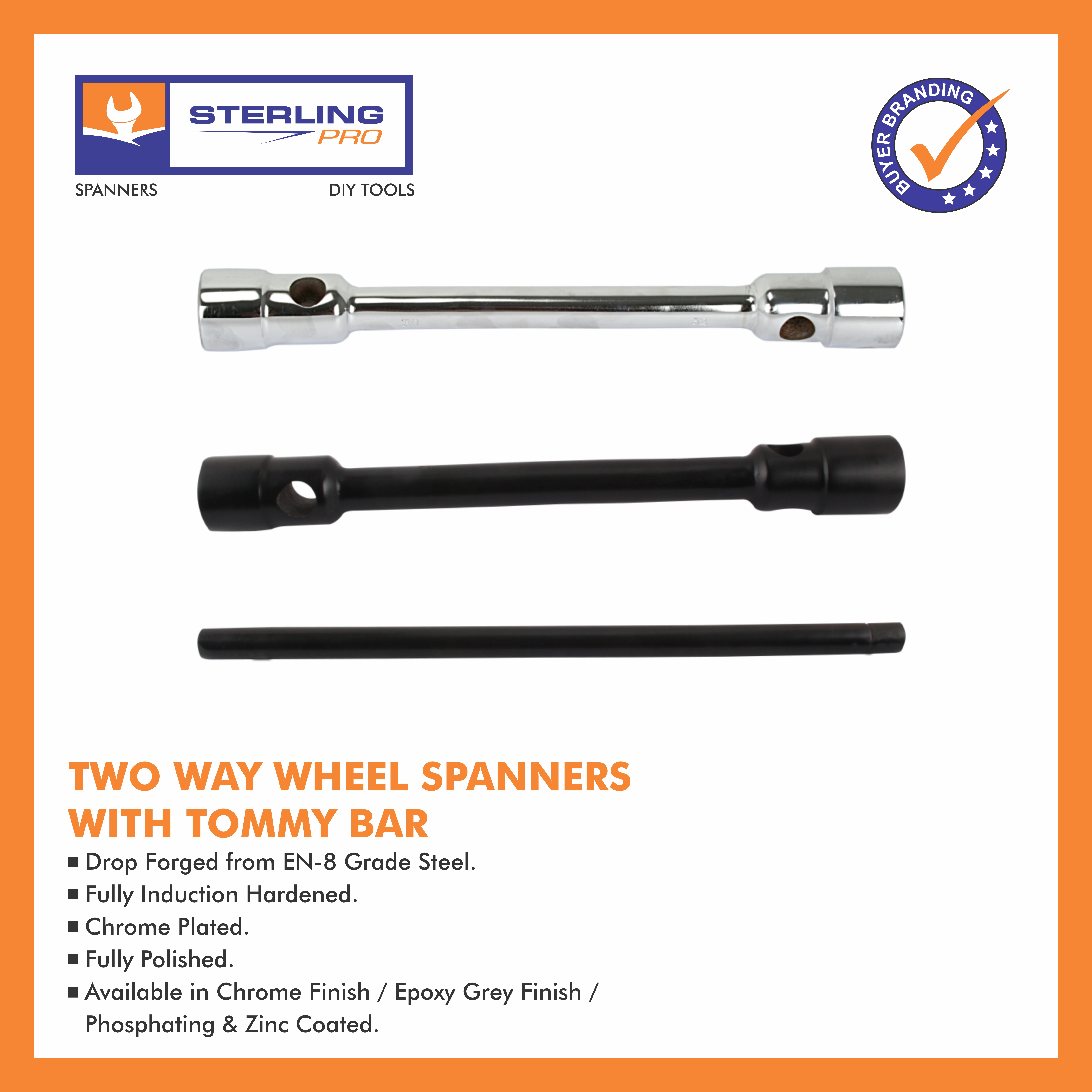 Двухсторонний гаечный ключ производитель сверхмощных с Tommy Bar EN 8 класс стали