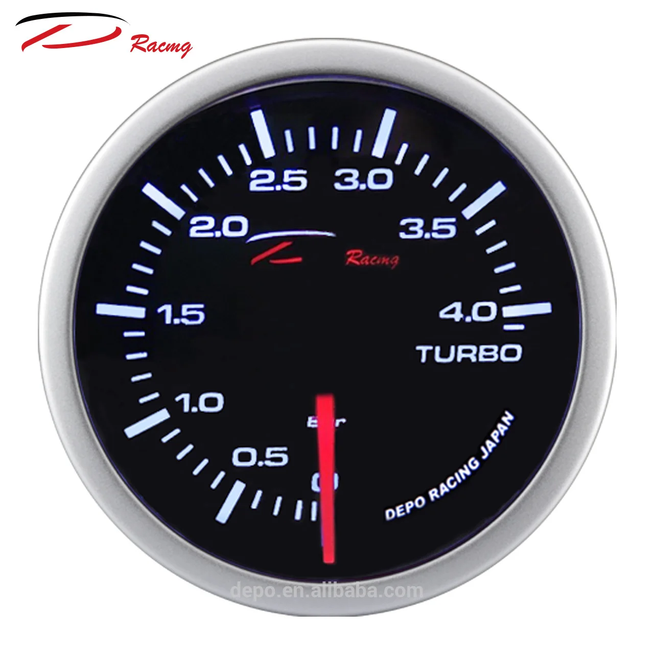 0-4 Bar Mechanical Boost Gauge 52mm White Color Car Sensor Smoked lens Easy Installation High Precision Opening Ceremony