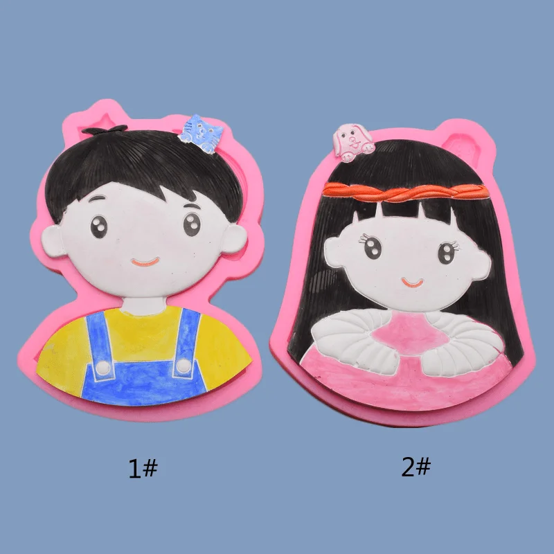 
FBA Drop ship Boys and Girls Silicone Chocolate Mold Baby Fondant Candy Non-Stick Food Grade Cake Decorating Polymer Clay 