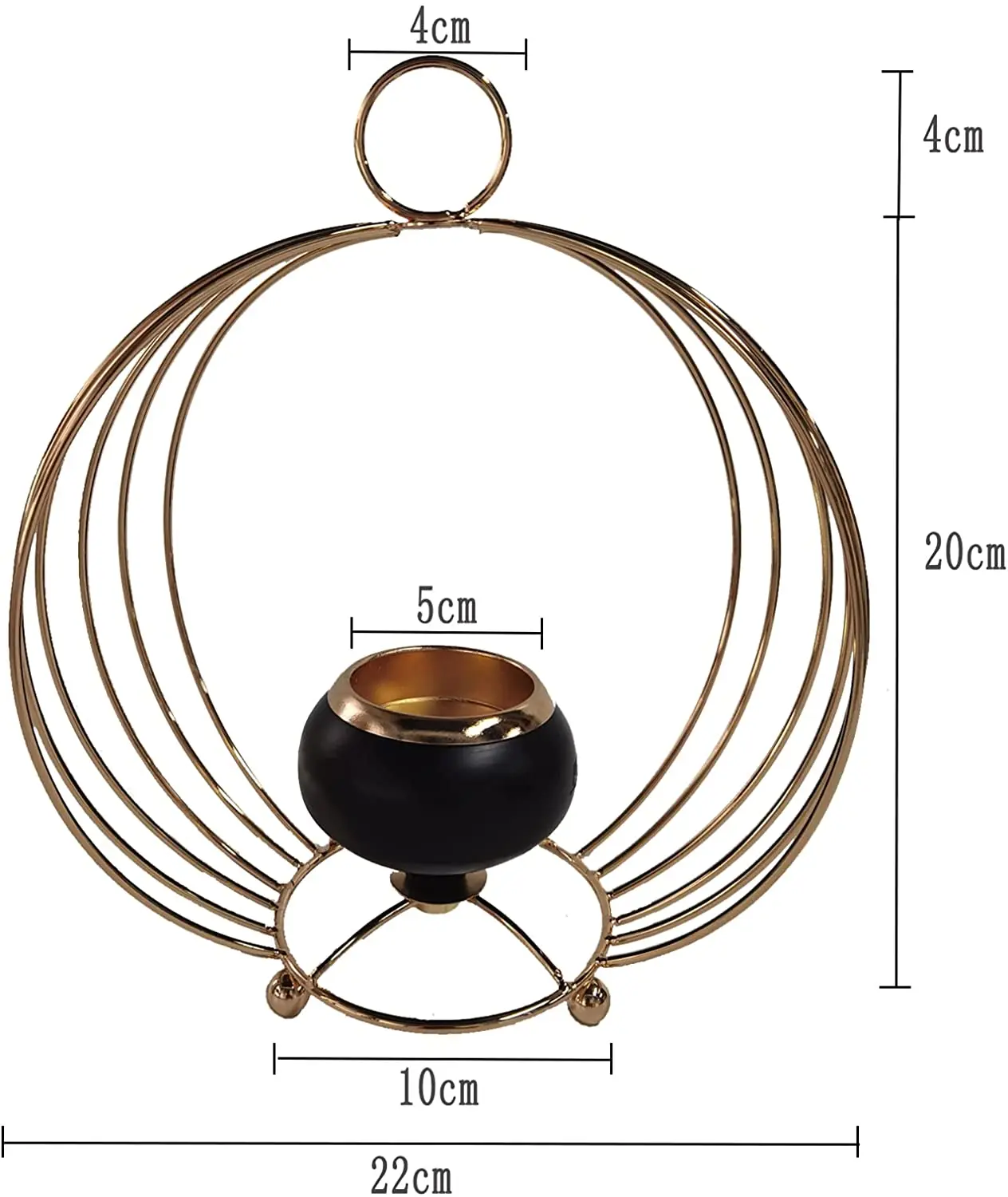 Элегантный круглый металлический подсвечник идеально подходит для настольного и внутреннего наружного домашнего