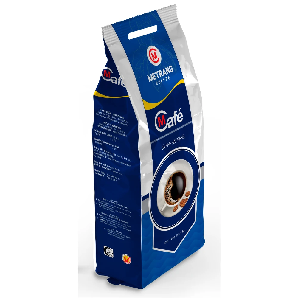 Best Price Roasted Bulk Coffee Beans Mcafe Roasted Coffee Beans 1kg in One-way Valve Branded Bag Packaging