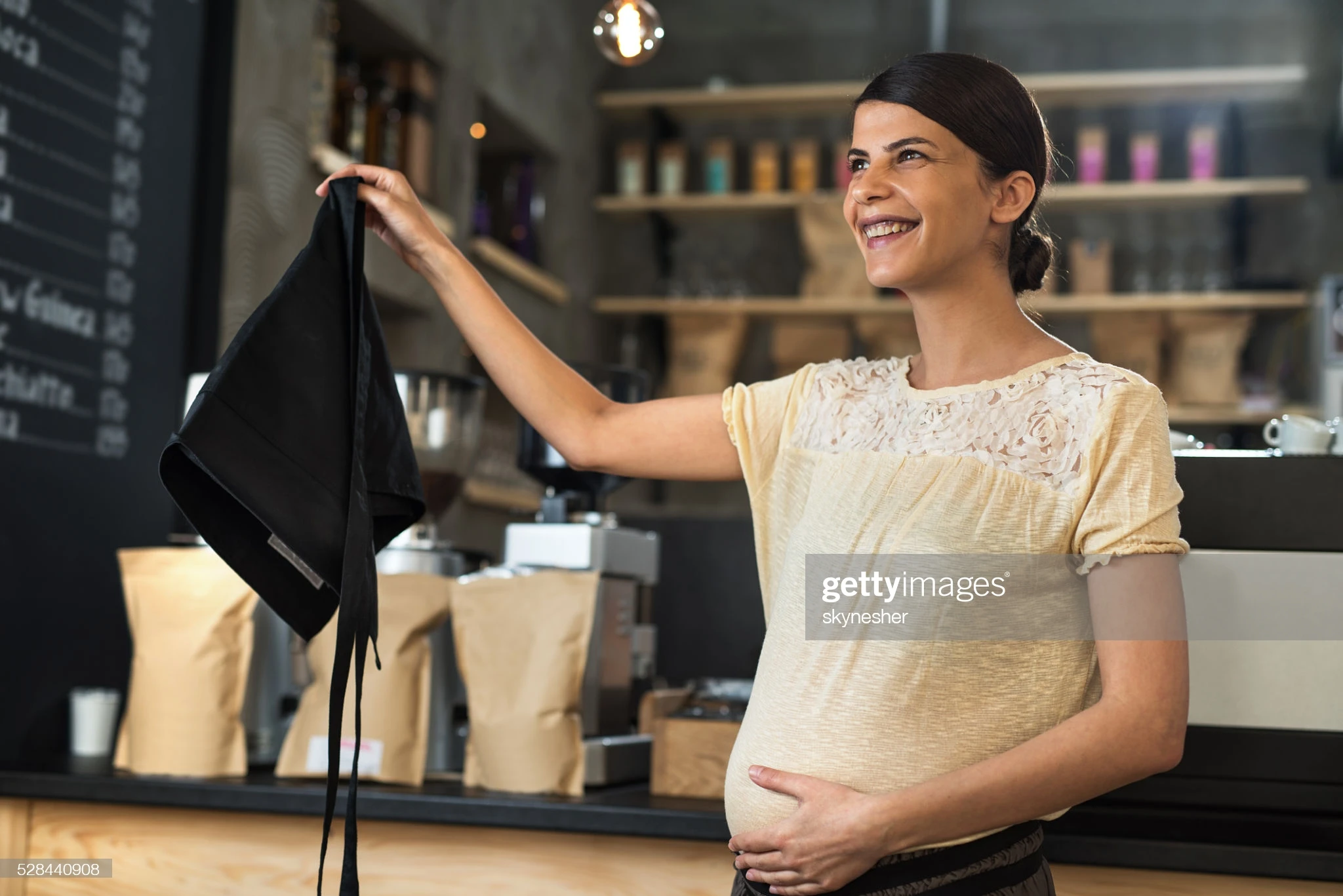 Сдержанный фартук для беременных женщин джинсовая хлопковая одежда фартуки большого