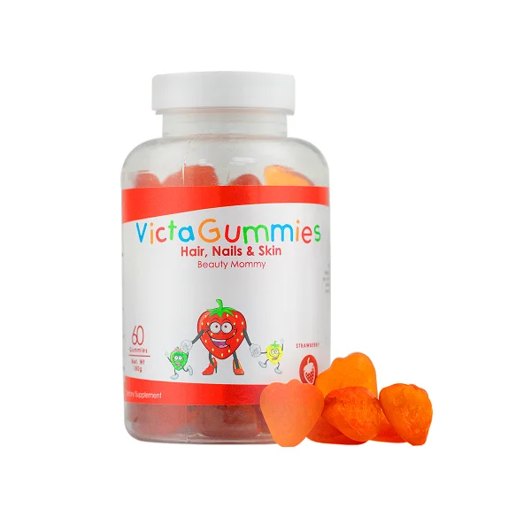 
Pectin-Based VictaGummies Hair, Nail and Skin - 60 gummies - Supplement with Vitamins and Minerals 