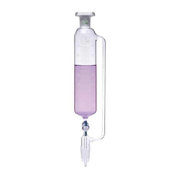 AARK Brand Borosilicate Glass Dropping Funnel Cylindrical Graduated with I/C Polypropylene Stopper for Experimental Use