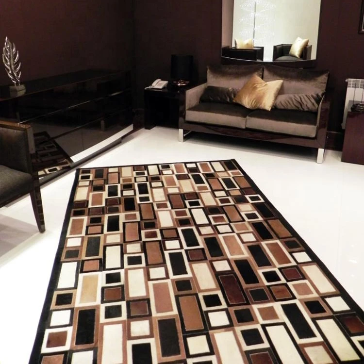 Anti Slip Rug Soft Silky Cow Hair Leather Carpet Cowhide Leather Rug For Home And office Indoor And Outdoor Handmade Carpet Rugs