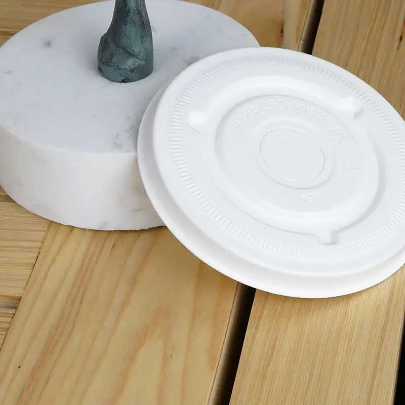 Custom Hotel Tableware Biodegradable Disposable Sugarcane bagasse Paper Coffee Cup Lid