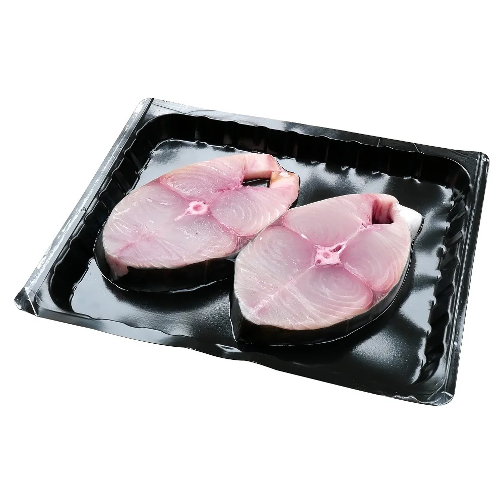 Premium Quality (100-120 gm/pc) 2 kg Plain Bag With Label Frozen Spanish Mackerel Steak Cut 10 kg/ctn