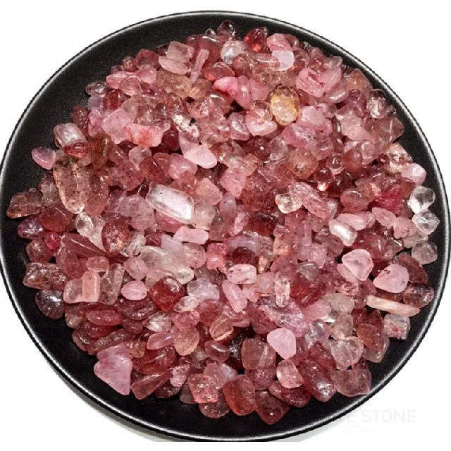 Strawberry Quartz Crystal Chips Polished Tiny Stone for Sale | Bulk Healing Crystal Stones from Agate Stone Export