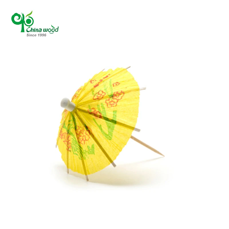 Colorful Paper Umbrellas Cocktail Umbrella Drink Picks Octagonal Star-Shaped Paper Parasol wooden toothpicks