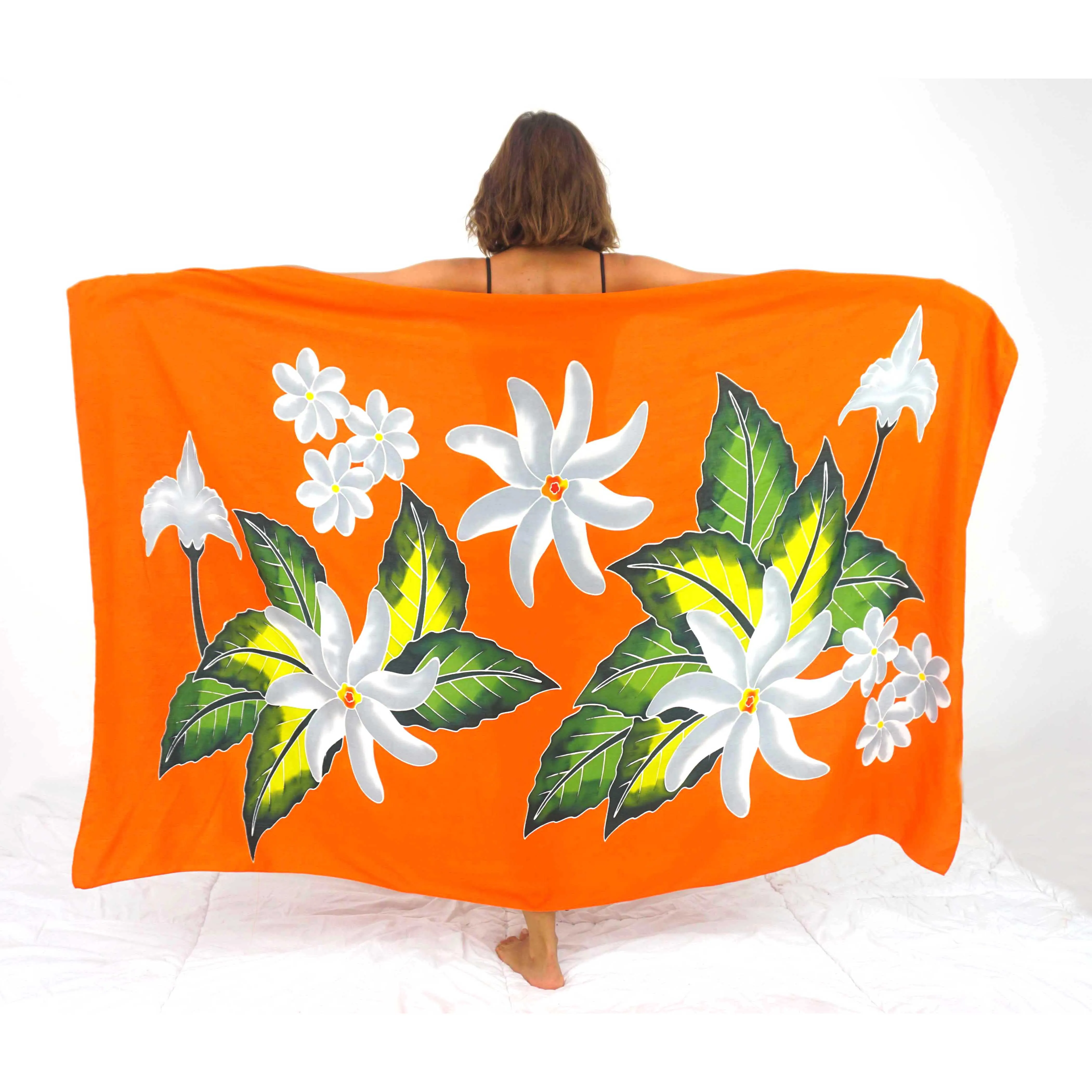 Best Hawaiian Sarong Pareo Hand Painting 100% Finest Rayon Quality Wholesale Bali Manufacturer Beachwear Cover Up HP158-001R1