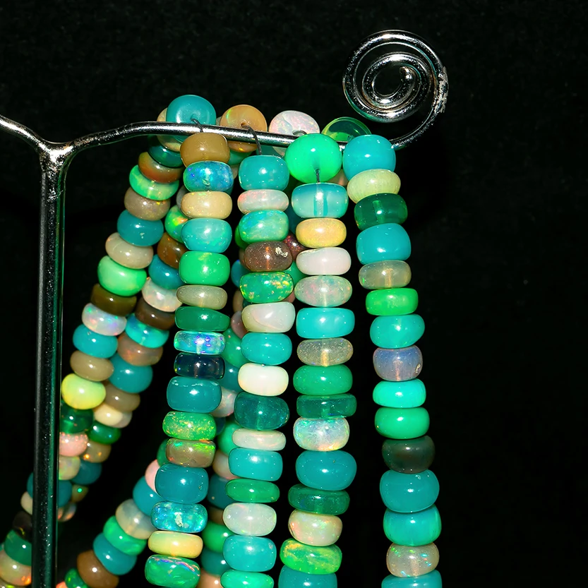 Оптовая продажа блестящий опал Paraiba гладкие круглые бусины из драгоценных камней простые