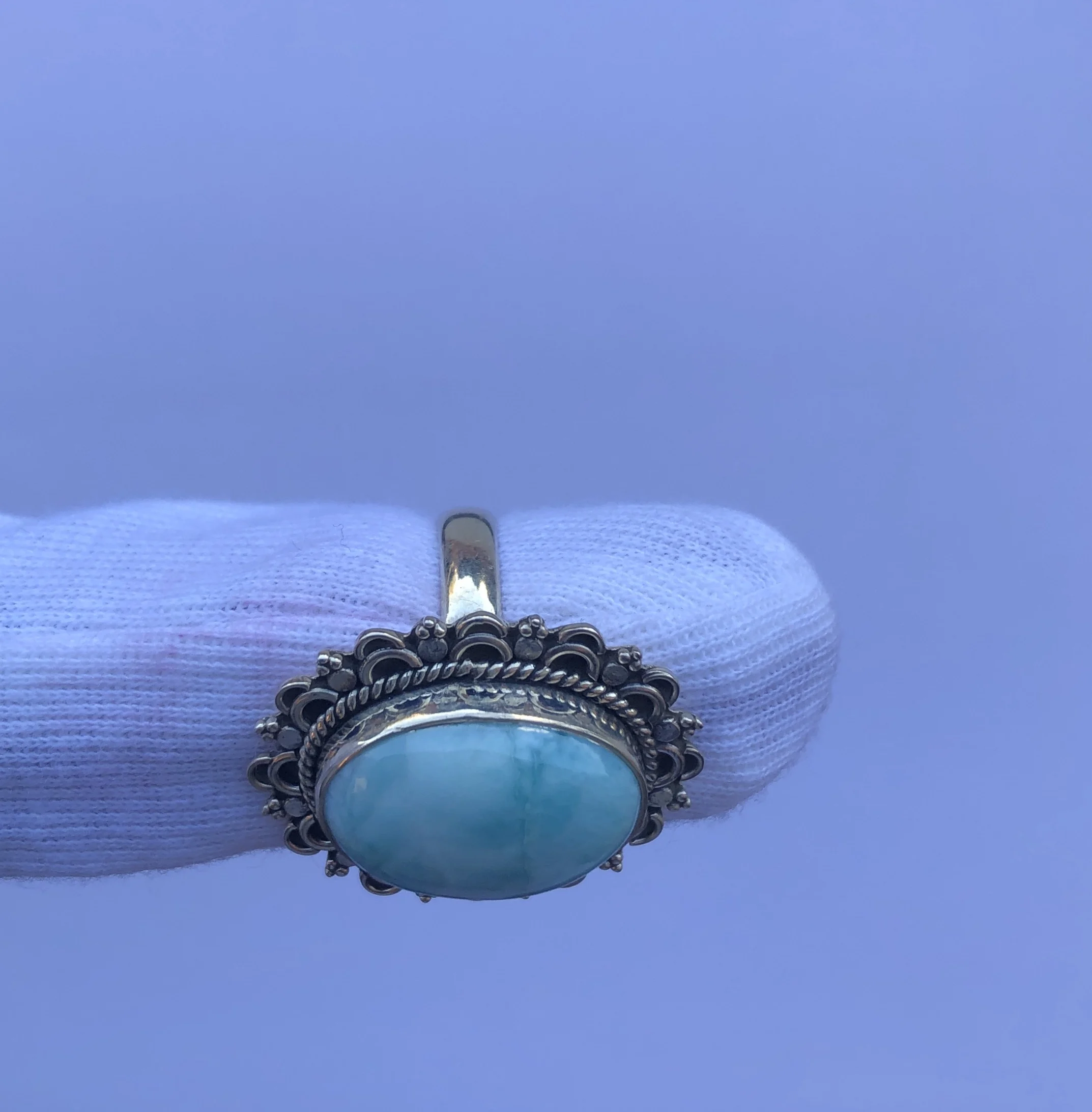 Natural Larimar Stone Semi Precious 925 Sterling Silver Gemstone Rings Jewelry at Best Wholesale Factory Price Online India Real