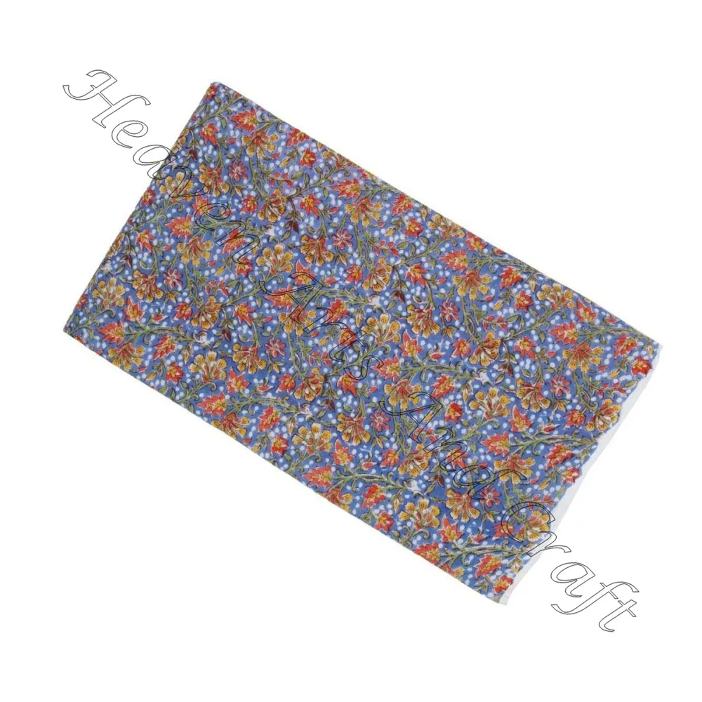 Jaipuri Indian Hand Block Printed Fabric 100% Cotton Upholstery Fabric For Home Furnishing