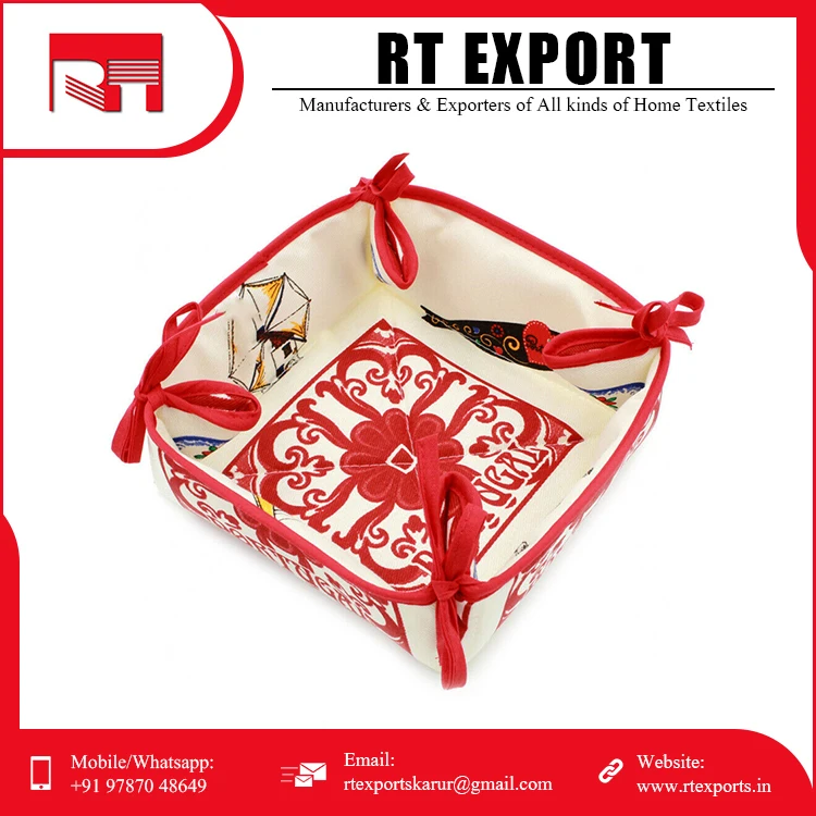 Bulk Supply Customized Print Bread Basket 100% Pure Cotton New Design Bread Proofing Basket