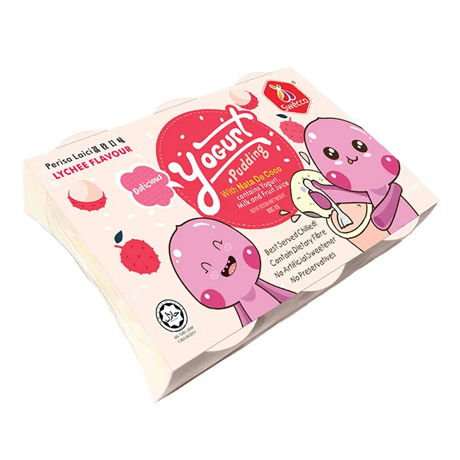 Лучший продукт гладкая и шелковая текстура йогурт личи пудинг ODM/OEM сладкий конечный десерт для любой еды поставляется в индивидуальной упаковке