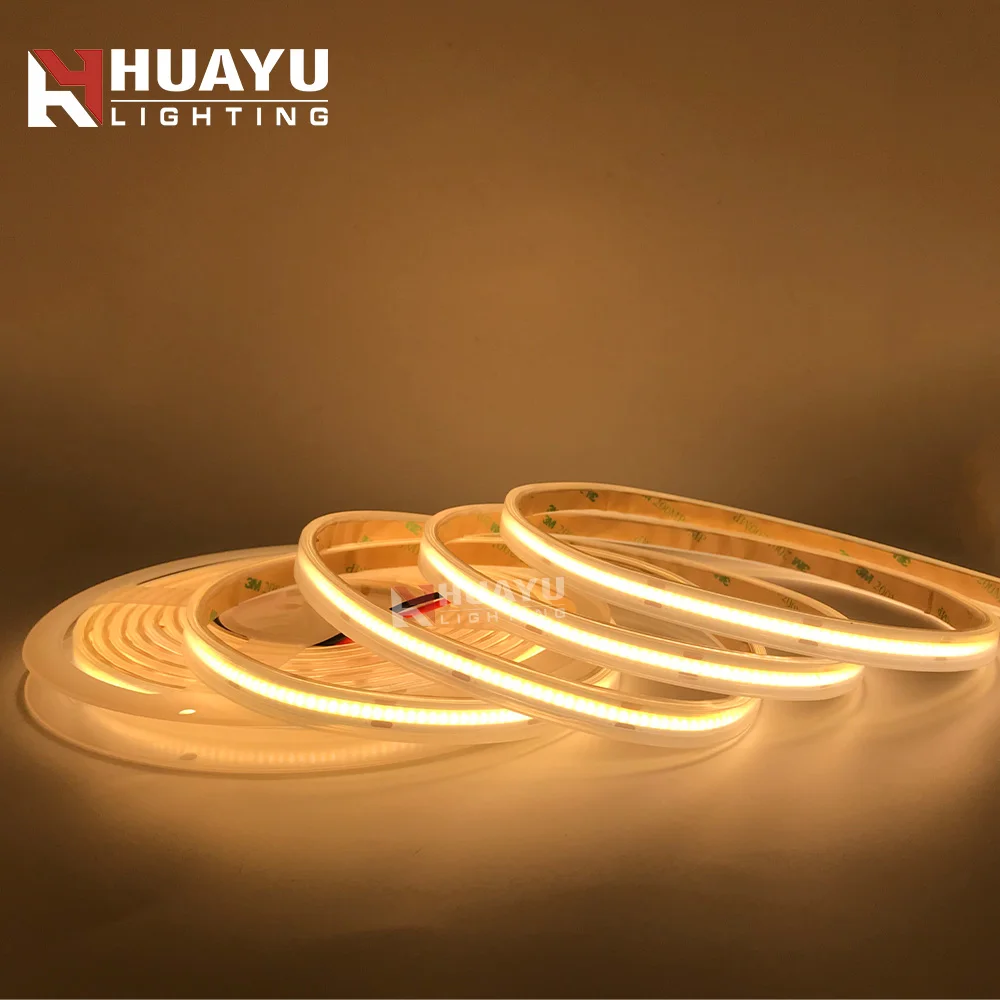 COB package 320 / 384 / 480 / 528 LEDs/meter CRI>90 Flexible LED Strip with IP66 silicone tube waterproof