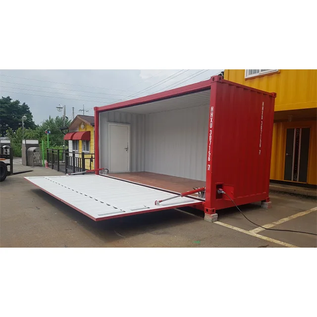 Сделанные в Корее надежные продукты 20-футовый гидравлический боковой открытый контейнер