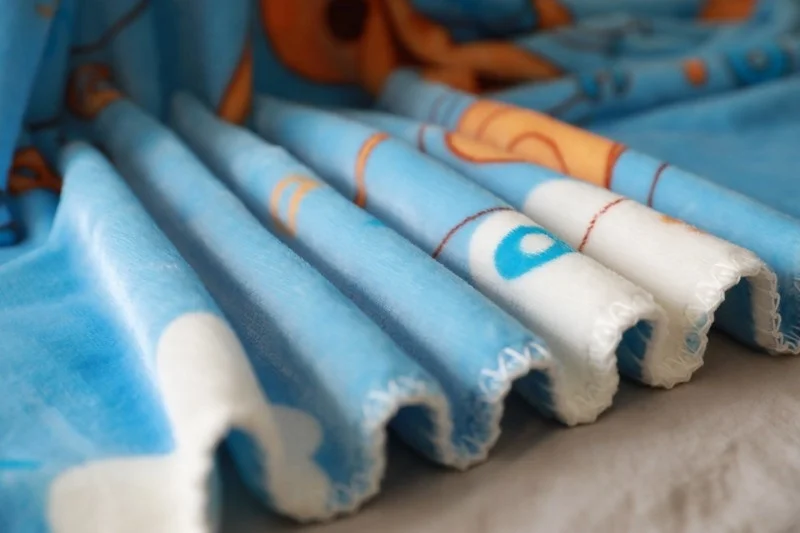 
Cute Cozy Sky Blue Double Layer Bear Printing Flannel Baby Kids Blanket 