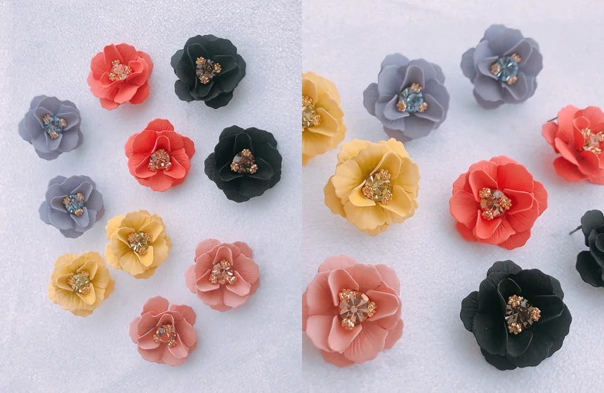 coated flower earring