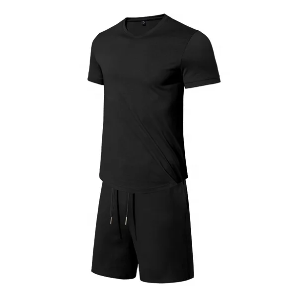 factory direct wholesale 2 piece set tracksuit men custom tshirt and shorts set Loose T-shirt + Shorts Set