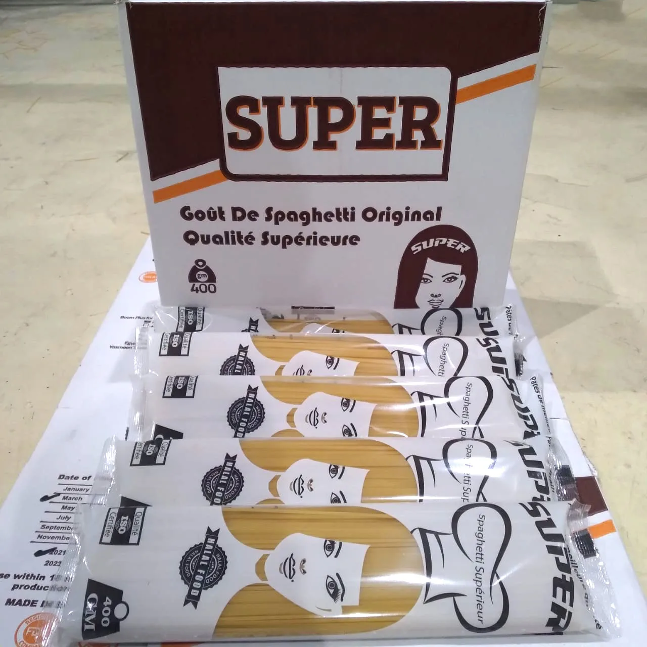 Halal Certified Spaghetti Pasta 18 Months Shelf Life Wheat-based Packaged in Bag or Box Cooked Style