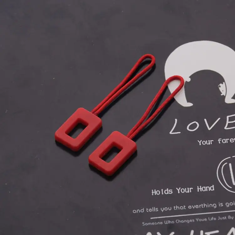 Custom big Embossed 3D Logo Garment PVC kids Zipper pullers lock