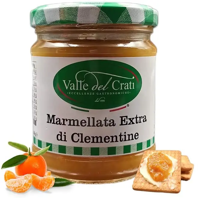 100% итальянский Экстра мармелад Клементина, 69% фруктов с коркой и целлюлозой | Первоклассный калабрианский мармелад | Стеклянная банка 200 граммов