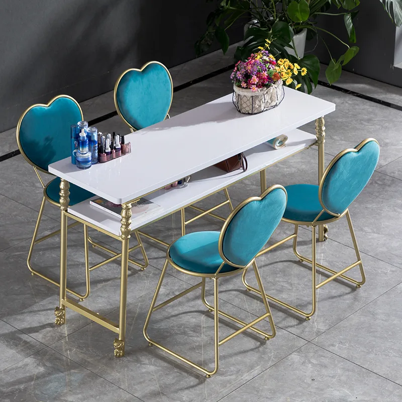 Single double seats nails salon manicure table
