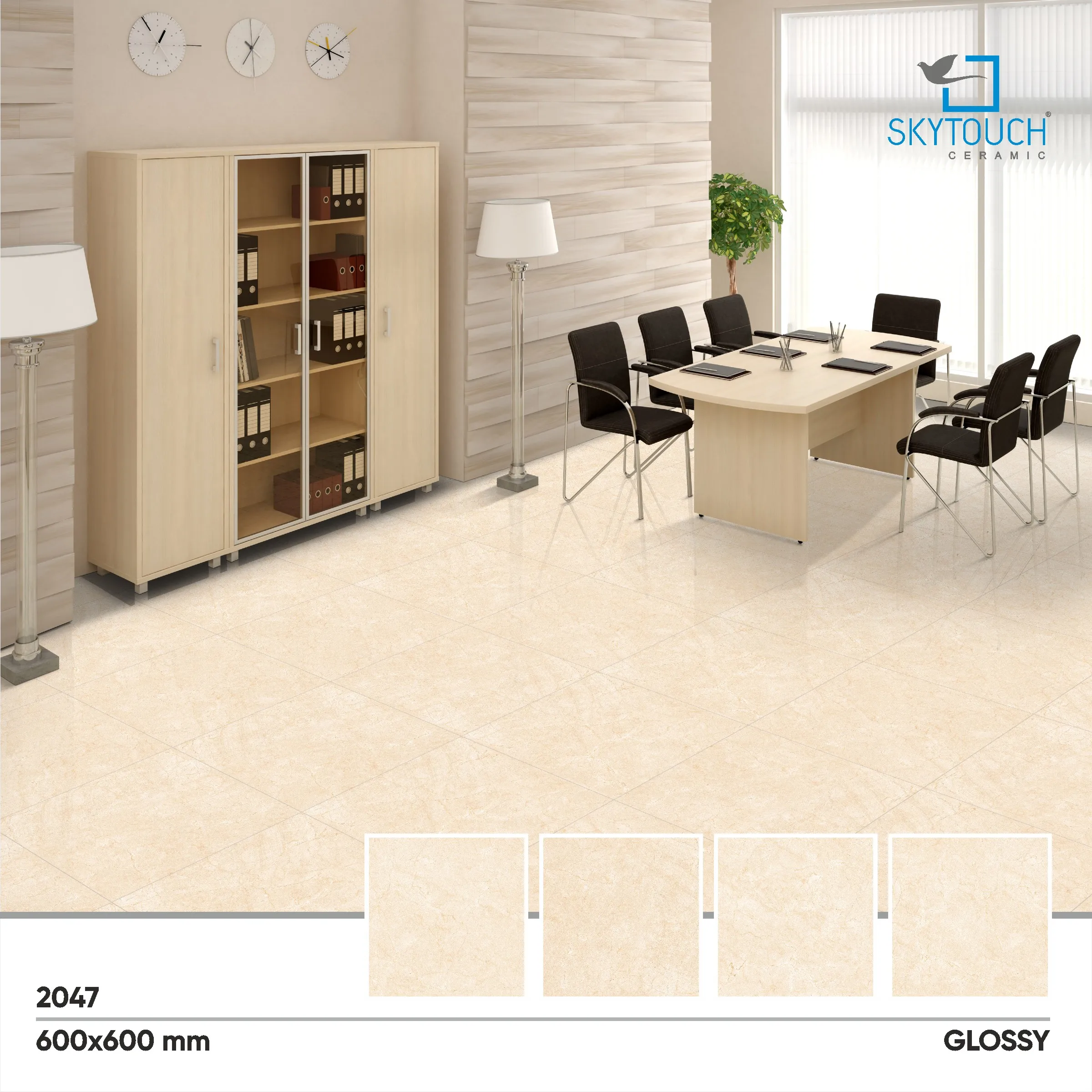Standard Quality Turkish Indian Beige Color High Gloss Porcelain Tile For Living Room 600x600 600X1200
