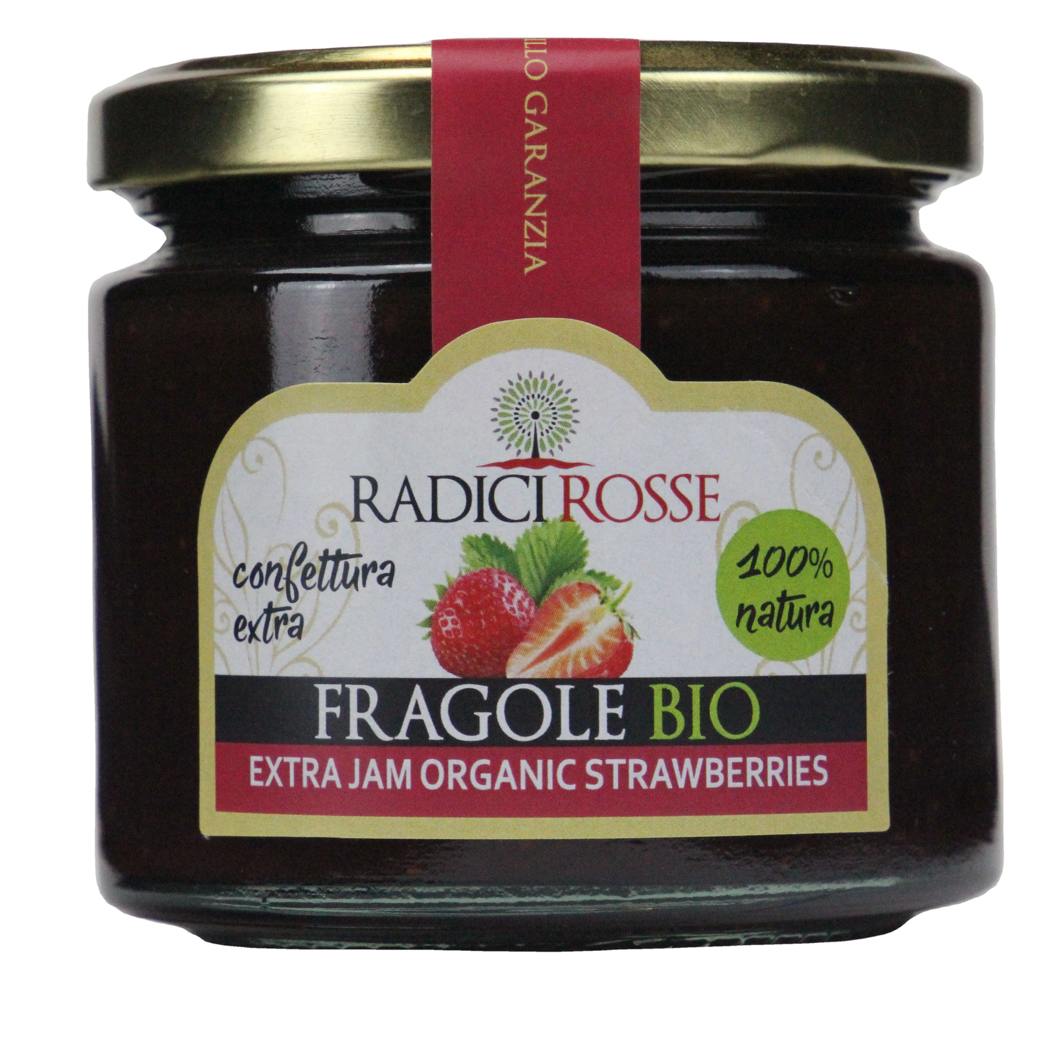 Extra Jam Organic Strawberries Food Can Fruit Natural Italian Marmalade Fruit Strawberry Jam 240 grams