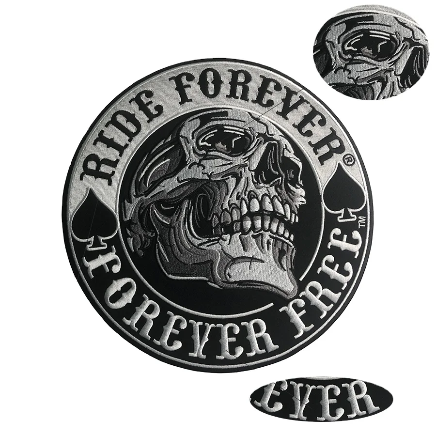 Нашивки с вышивкой черепа для мотоциклистов