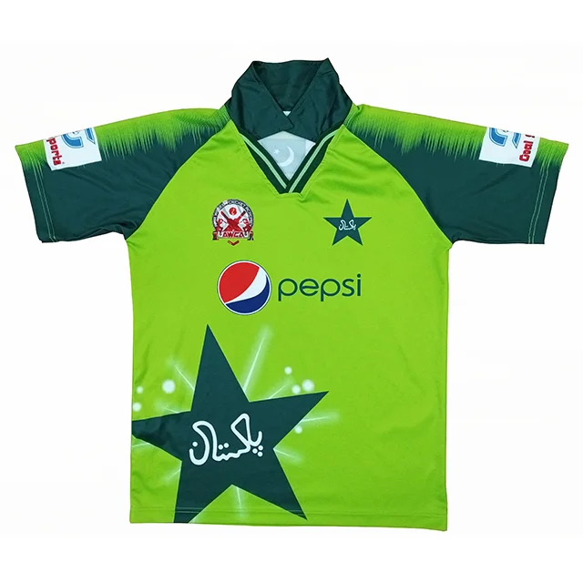 OEM best quality pakistani cricket shirts 100% polyester material with OEM number name and size chap whole sale price pakistan