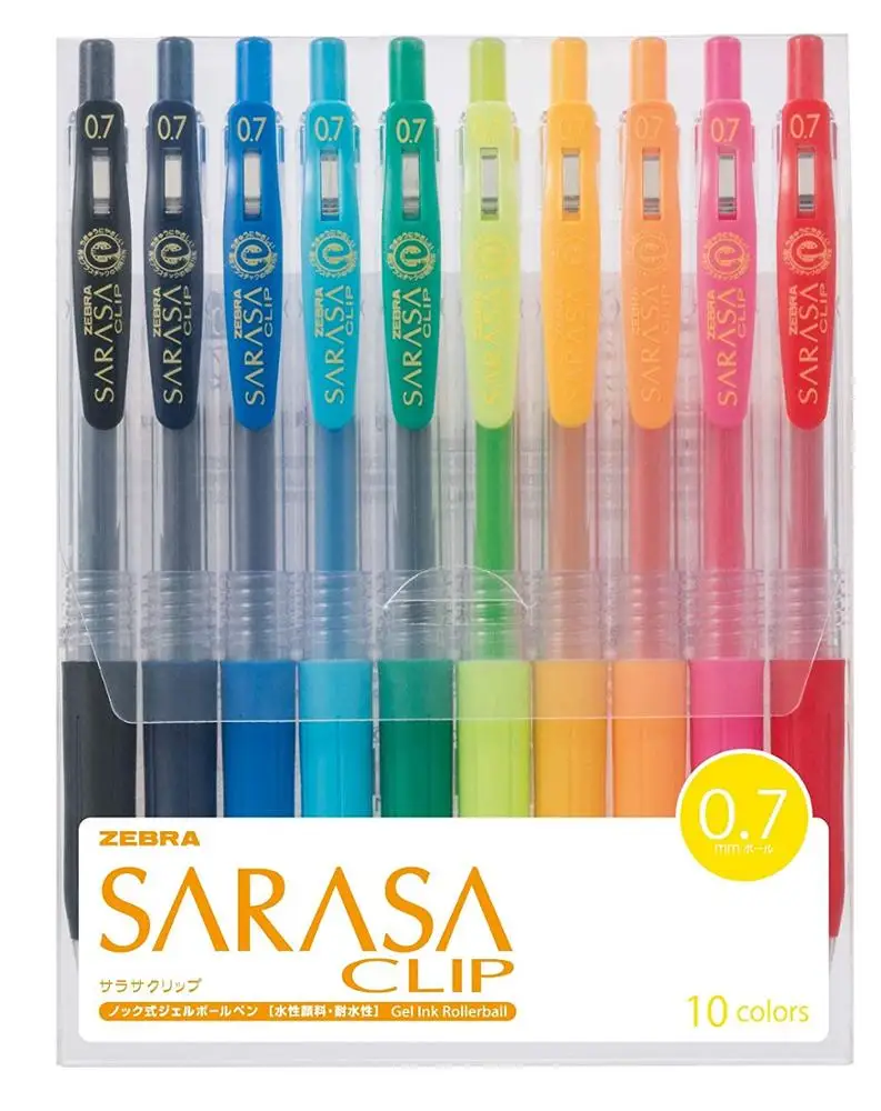 Zebra Sarasa Clip 0.7 Gel Ink Ballpoint pen 10 Color Set JJB15-10CA Made in Japan