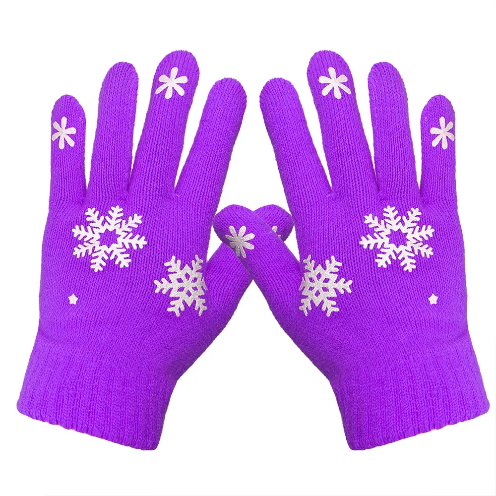 ニット防寒手袋 アクリルニット手袋 マジック手袋 プリント