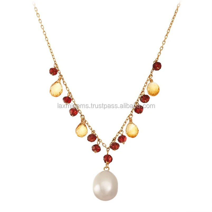 18K Gold Plated Choker Necklace Gold Queen Coin 925 Silver Pearl & Black onyx Beads Necklace