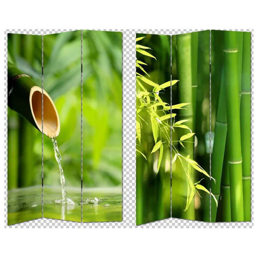 DECORATIVE BAMBOO DESIGN PANEL CANVAS/WOODEN FOLDING HOME ROOM DIVIDERS