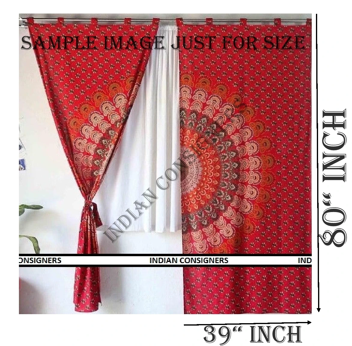 Mandala Printed Cotton Wall Hanging Curtain Door Window Cover Valance Drape Handmade in Multiple Colors Home Hospital Hotel Use