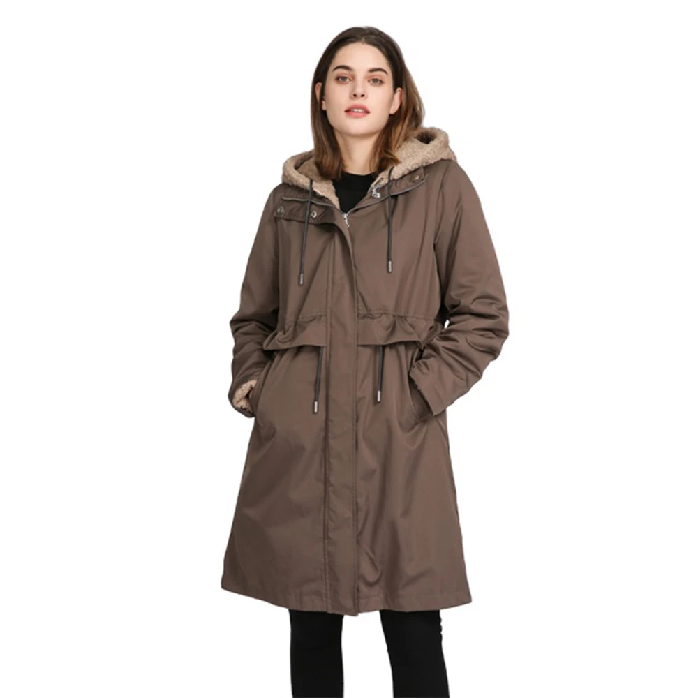 New Fashion Winter Coats For Ladies Long Brown Women Maxi Coat Parkas  Womans Business Suit Jacket