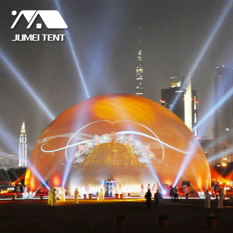 10m - 60M 360 Degree Projection Mapping Screen Cinema Geodesic Dome Tent for product launch events