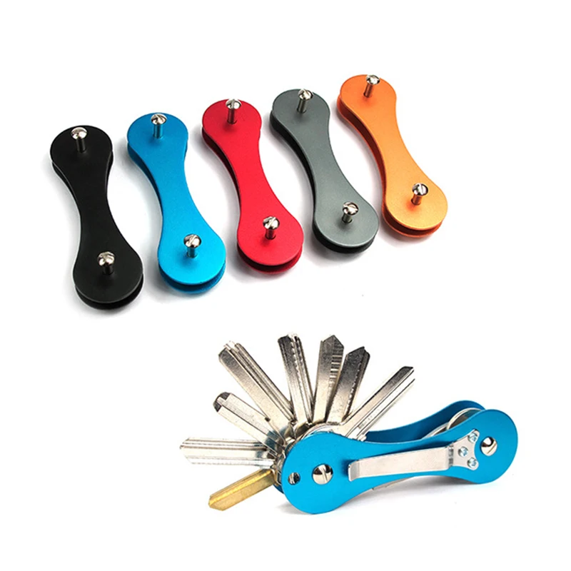 Multifunctional double-open aluminum alloy key clip buckle smart key holder storage DIY custom Metal Crafts