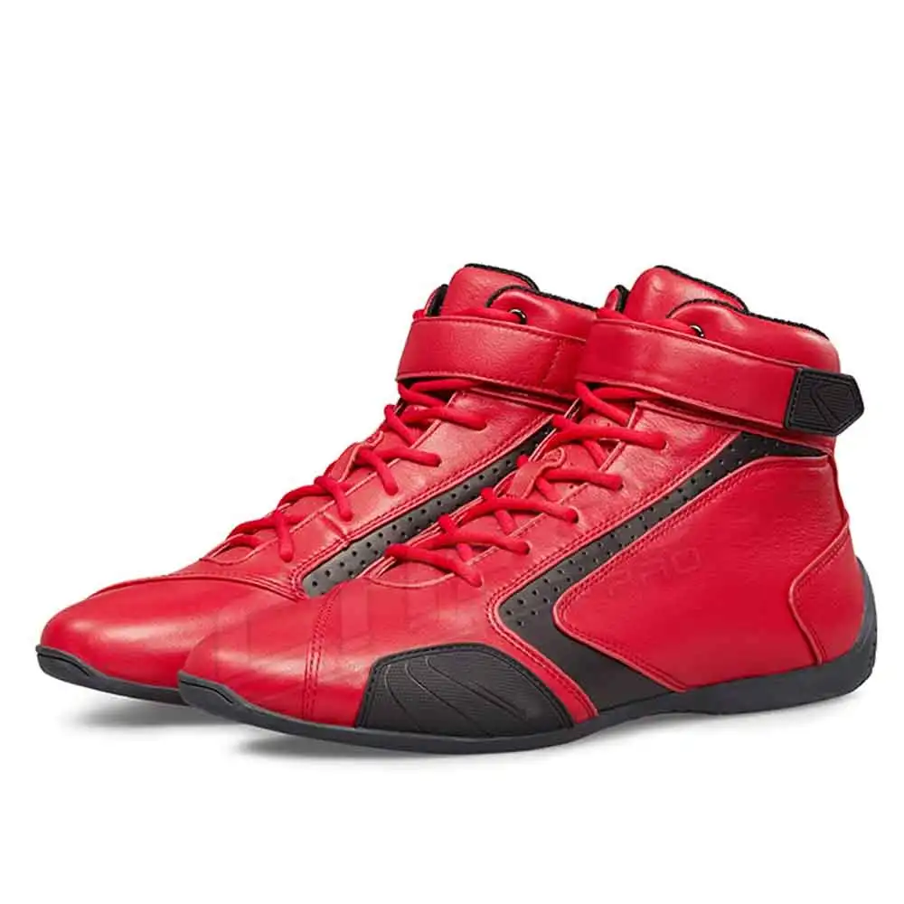 New Comfort Leather Car Racing Shoes Latest Design Car Racing Shoes