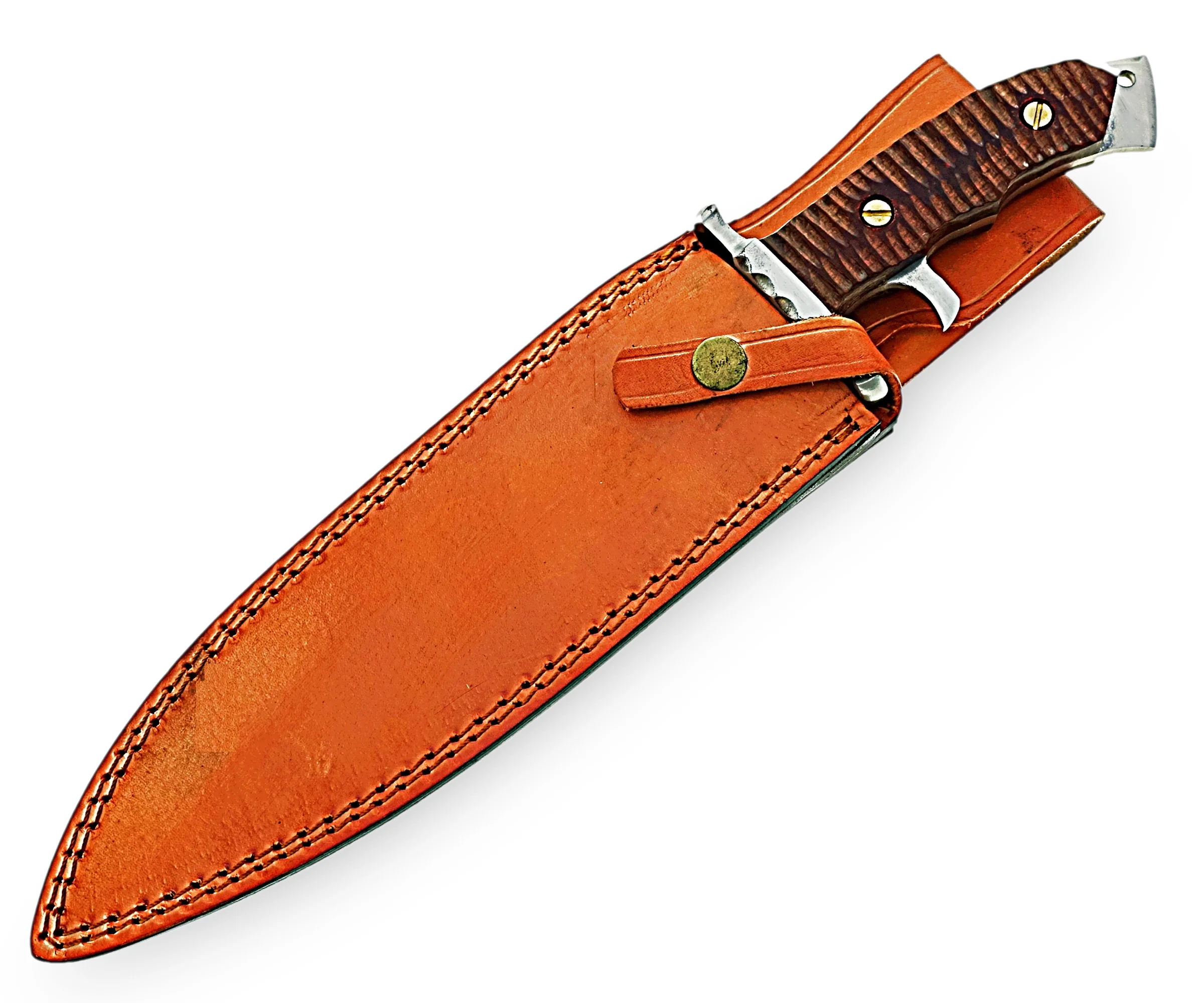 Handmade Damascus Steel Hunting Knife Skinner Knife Every Day Carry Fixed Blade Knife With Leather Sheath