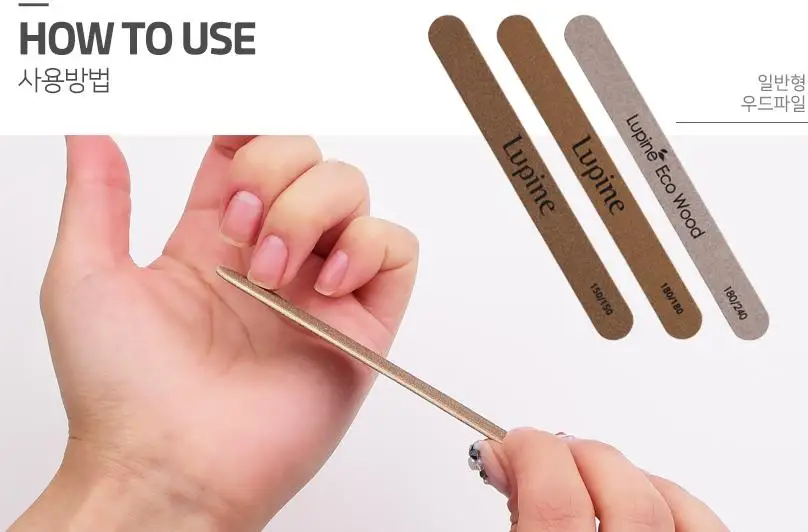 korean nail file for professional double side nail file 80/100/180/240/320 high quality sandpaper plastic nail file