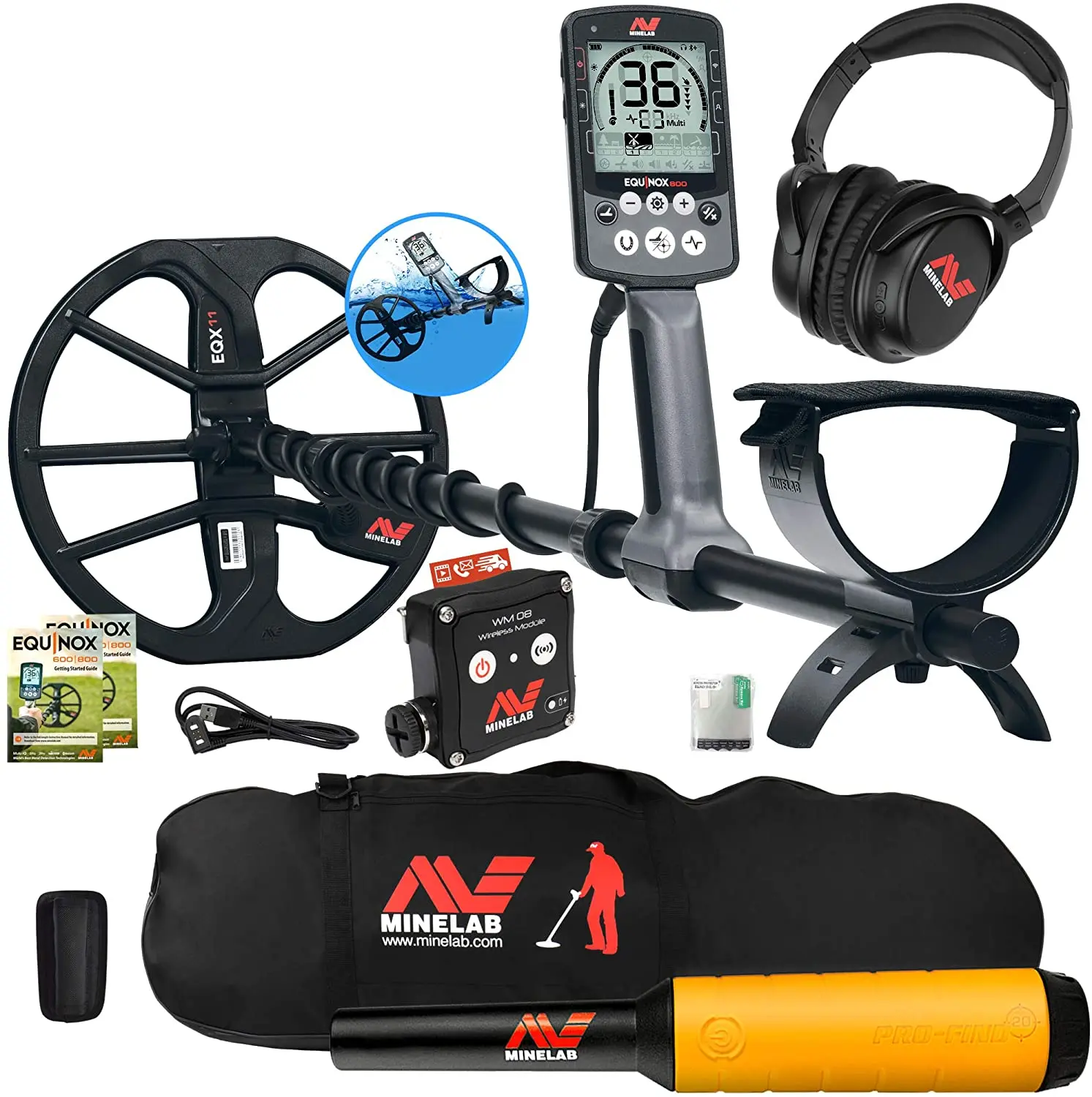 BRAND NEW Equinox 600 - 800 Gold Metal Detector Bundle, Pro-Find 15 Pointer with  Gear