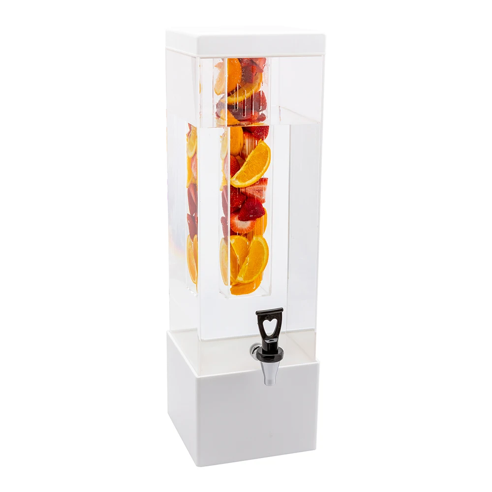 
Bev Tek 2 gal Square Clear Acrylic Beverage Dispenser - Clear Geo Base - 8