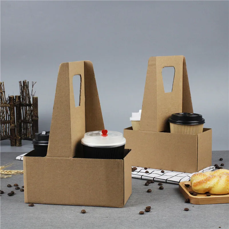  Забрать кофейная чашка горячего питья чая Перевозчик крафт-бумага одноразовые по индивидуальному заказу для вторичной переработки дешевые 2 упаковочный картон подстаканники