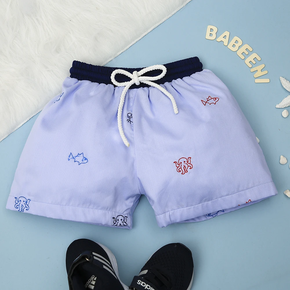 Animal machine embroidery swim short for boy strunk OEM ODM boy swimwear In stock items - BB1421